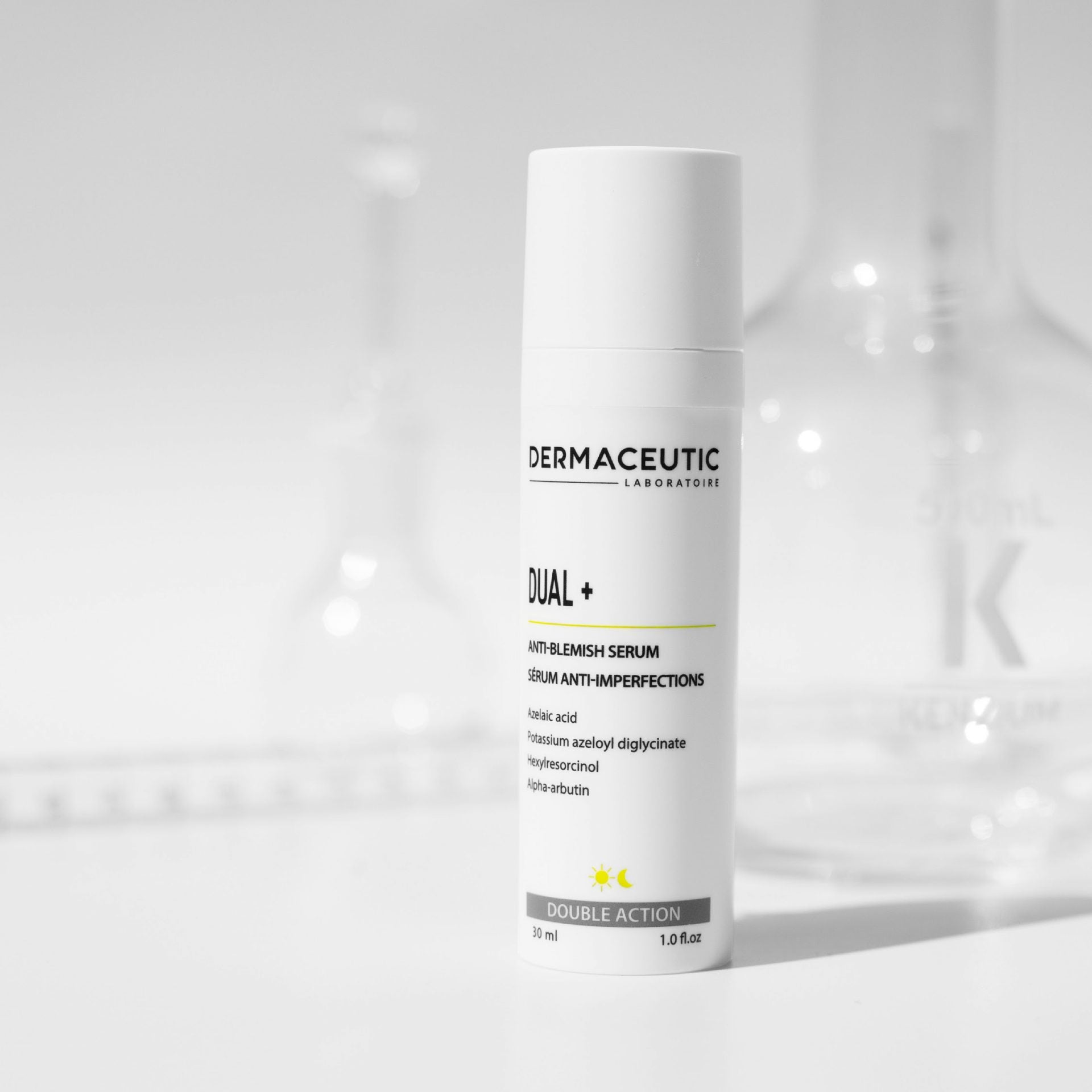 a bottle of Dermaceutic Dual+ 30ml